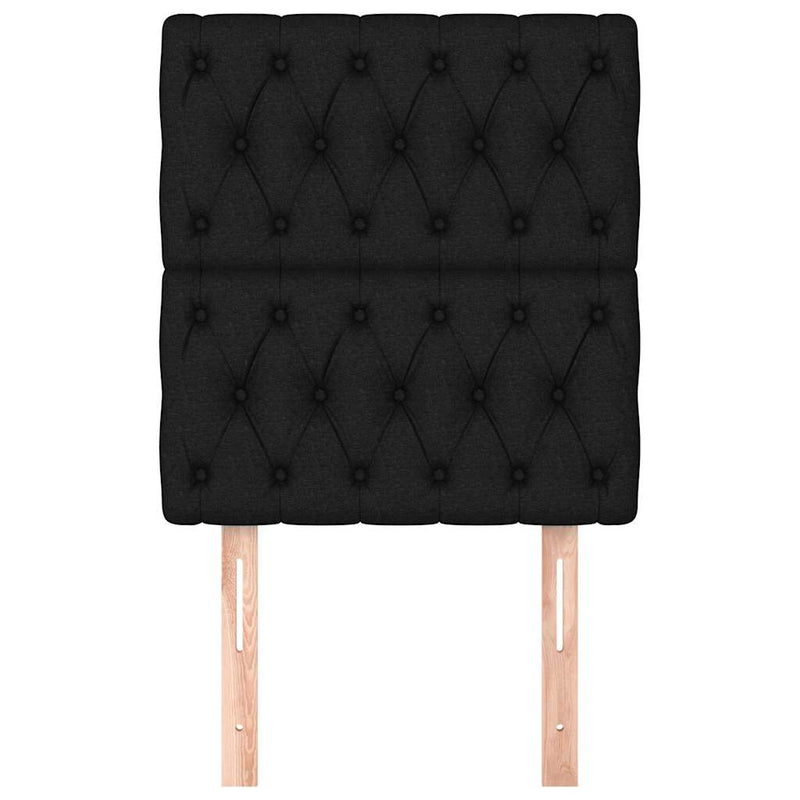 Tăblii de pat, 2 buc, negru, 80x7x78/88 cm, textil