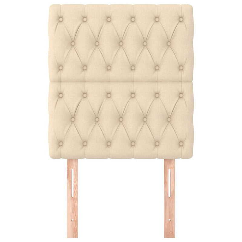 Tăblie de pat crem 80x7x118/128 cm, material textil