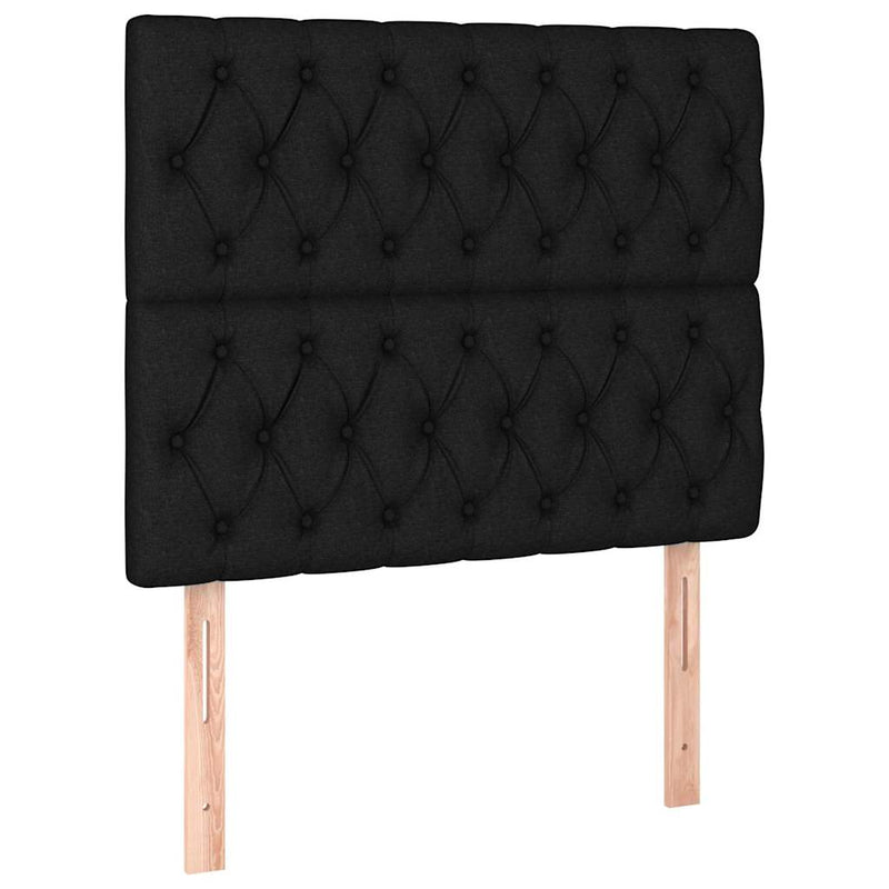 Tăblie de pat neagră 90x7x118/128 cm, material textil