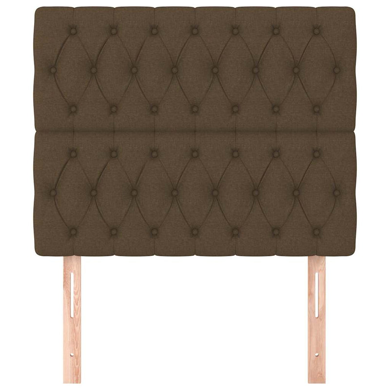 Tăblie de pat maro închis 90x7x118/128 cm, material textil