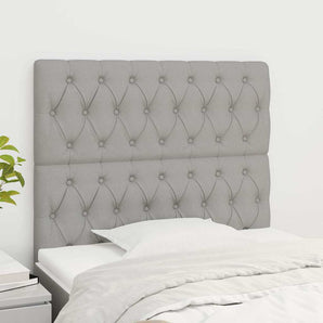 Tăblie de pat gri deschis 100x7x118/128 cm, material textil