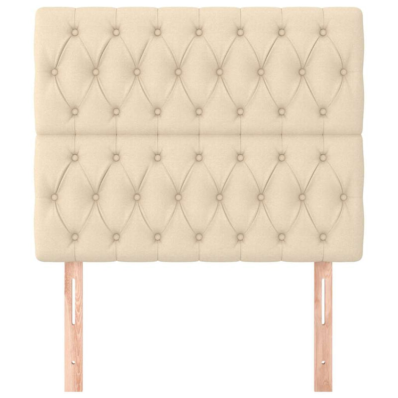 Tăblie de pat crem 100x7x118/128 cm, material textil