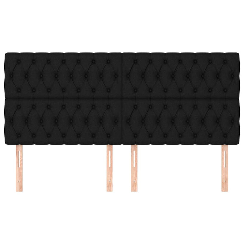 Tăblie de pat neagră 180x7x118/128 cm, material textil