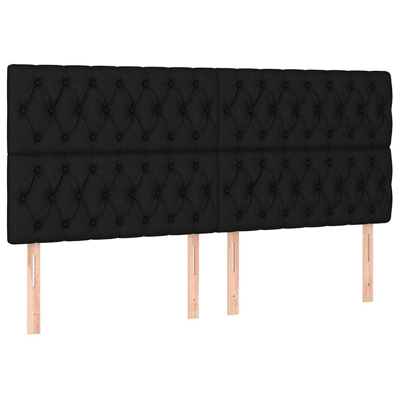 Tăblie de pat neagră 200x7x118/128 cm, material textil