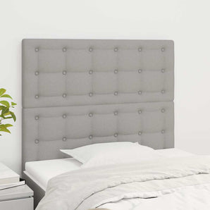 Tăblie de pat gri deschis 80x5x118/128 cm, material textil
