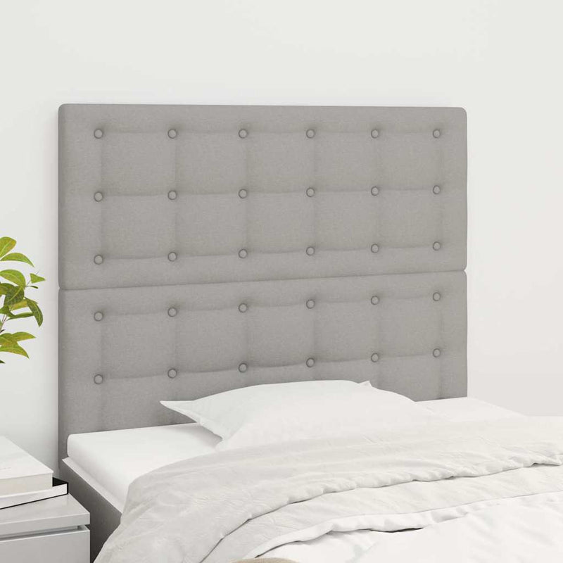 Tăblie de pat gri deschis 80x5x118/128 cm, material textil