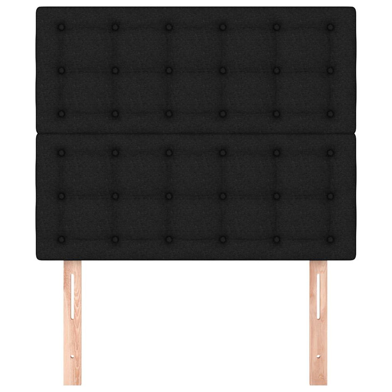 Tăblie de pat neagră 80x5x118/128 cm, material textil
