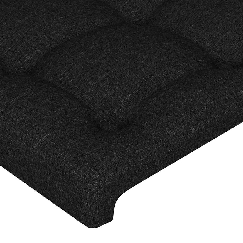 Tăblie de pat neagră 80x5x118/128 cm, material textil