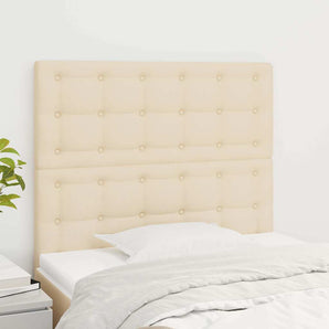 Tăblie de pat crem 80x5x118/128 cm, material textil