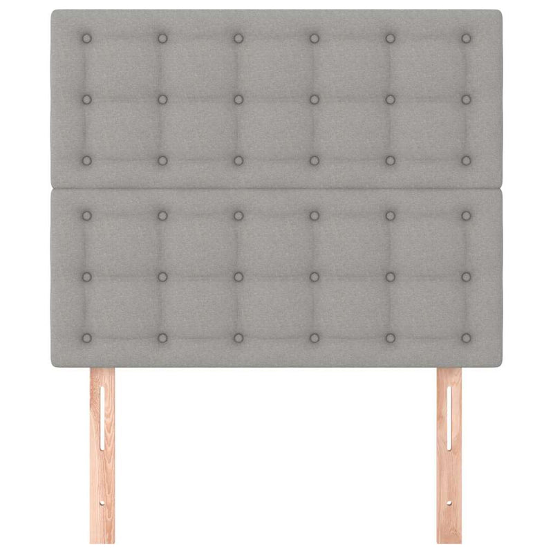Tăblie de pat gri deschis 90x5x118/128 cm, material textil