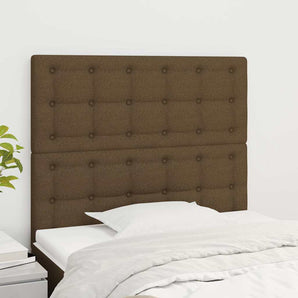 Tăblie de pat maro închis 90x5x118/128 cm, material textil