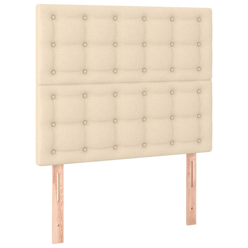 Tăblie de pat crem 90x5x118/128 cm, material textil