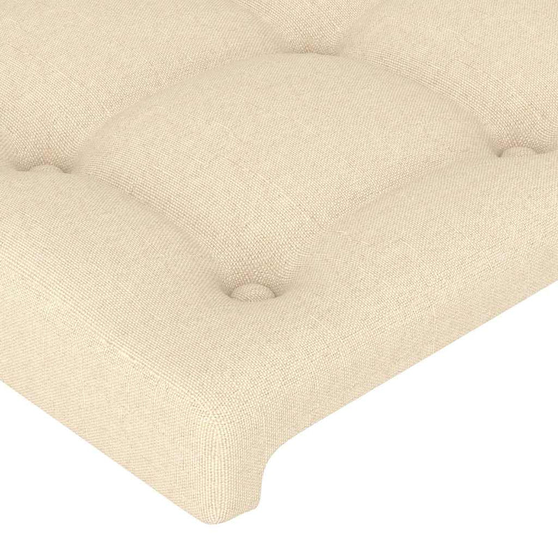 Tăblie de pat crem 90x5x118/128 cm, material textil
