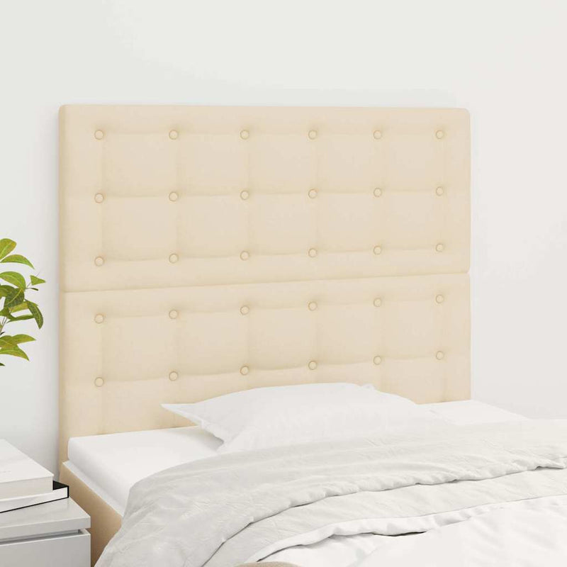 Tăblie de pat crem 90x5x118/128 cm, material textil