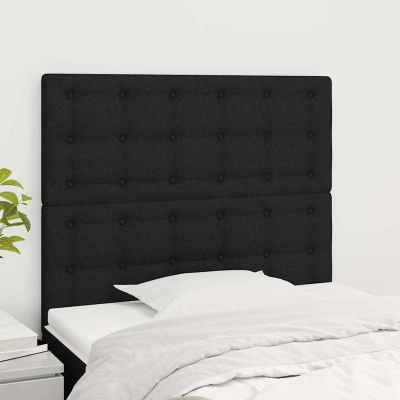Tăblie de pat neagră 100x5x118/128 cm, material textil