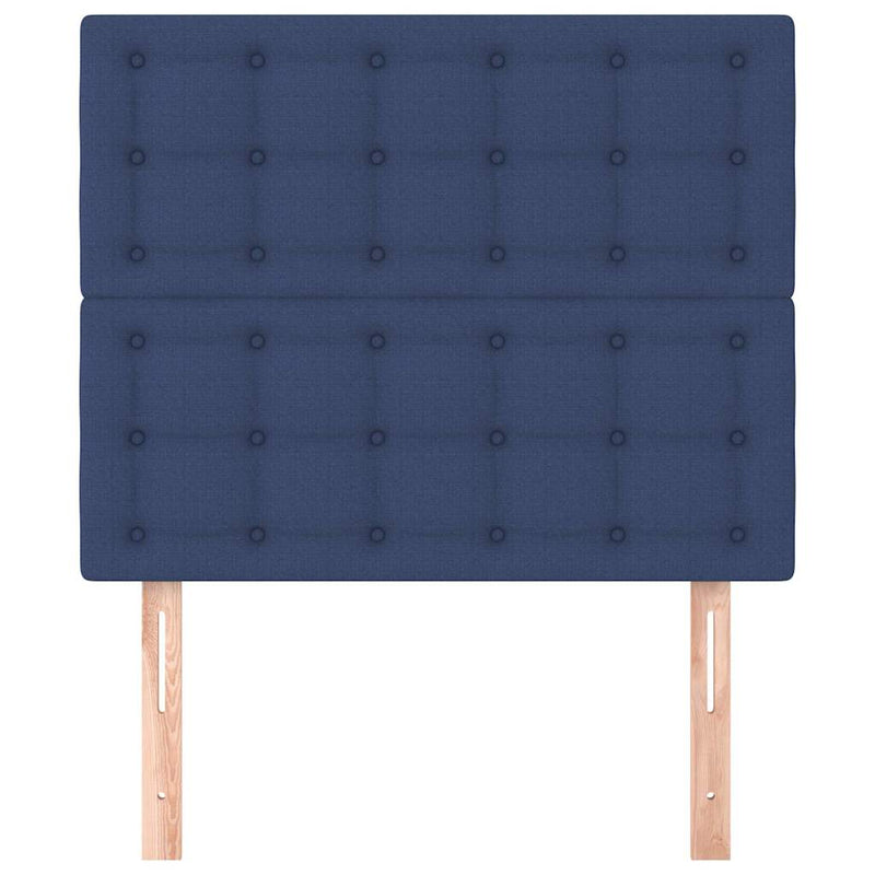 Tăblie de pat albastră 100x5x118/128 cm, material textil