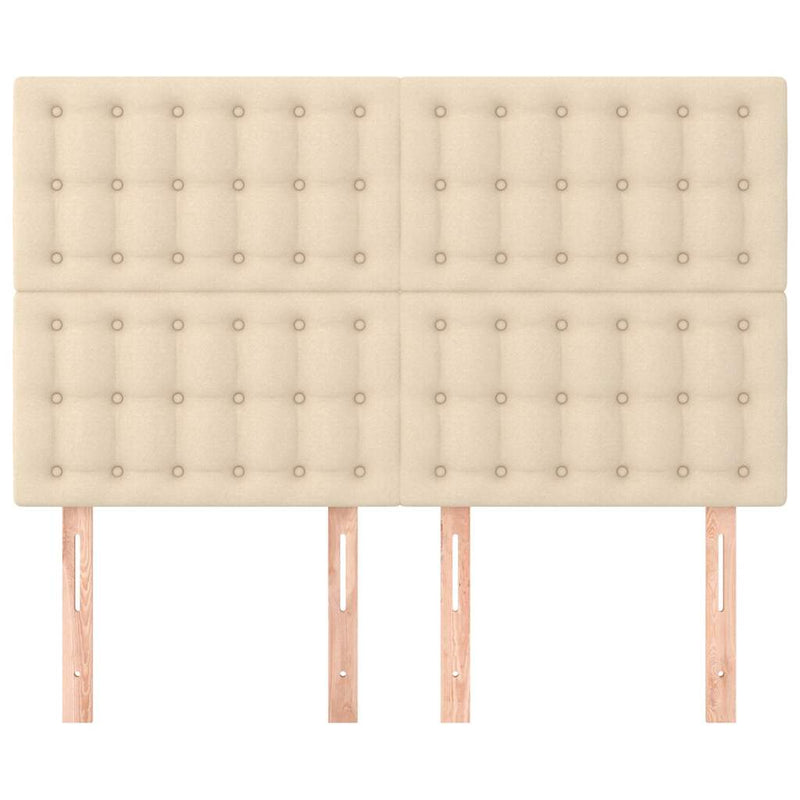 Tăblie de pat crem 144x5x118/128 cm, material textil