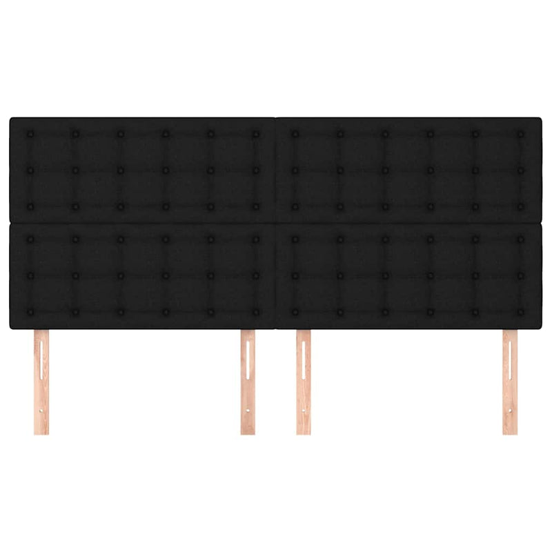 Tăblie de pat neagră 160x5x118/128 cm, material textil