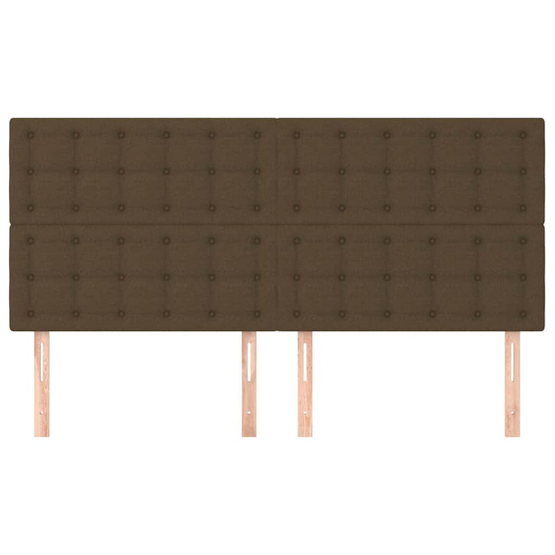 Tăblie de pat maro închis 160x5x118/128 cm, material textil