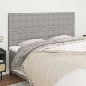 Tăblie de pat gri deschis 180x5x118/128 cm, material textil