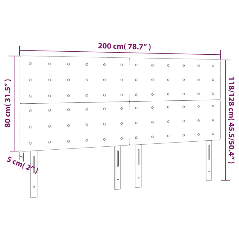 Tăblie de pat neagră 200x5x118/128 cm, material textil