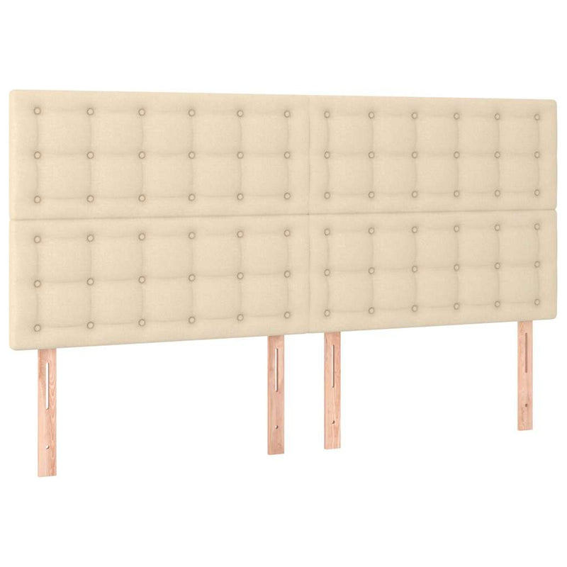 Tăblie de pat crem 200x5x118/128 cm, material textil
