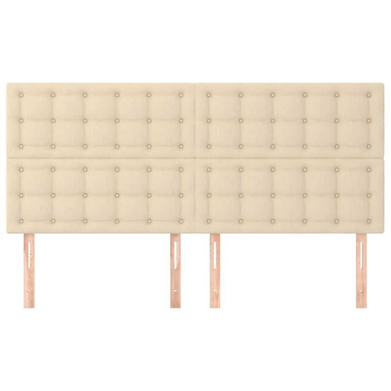 Tăblie de pat crem 200x5x118/128 cm, material textil