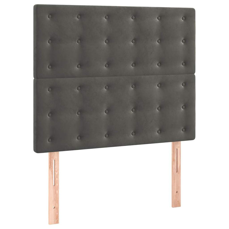 Tăblie de pat gri închis 90x5x118/128 cm catifea