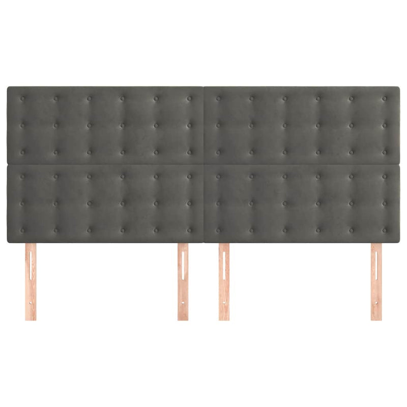Tăblie de pat gri închis 160x5x118/128 cm catifea