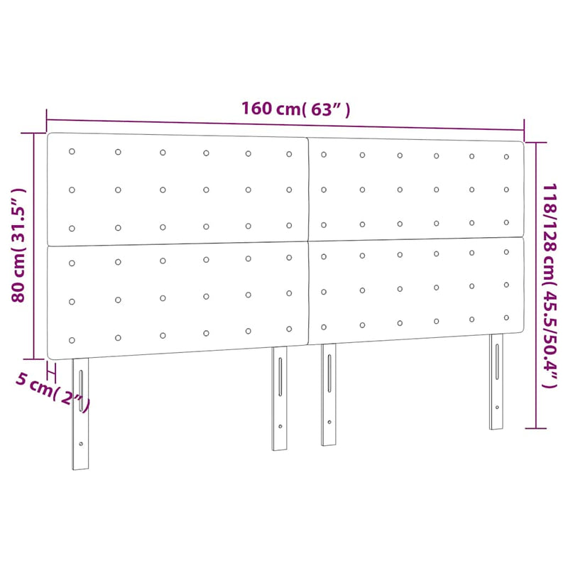 Tăblie de pat gri închis 160x5x118/128 cm catifea