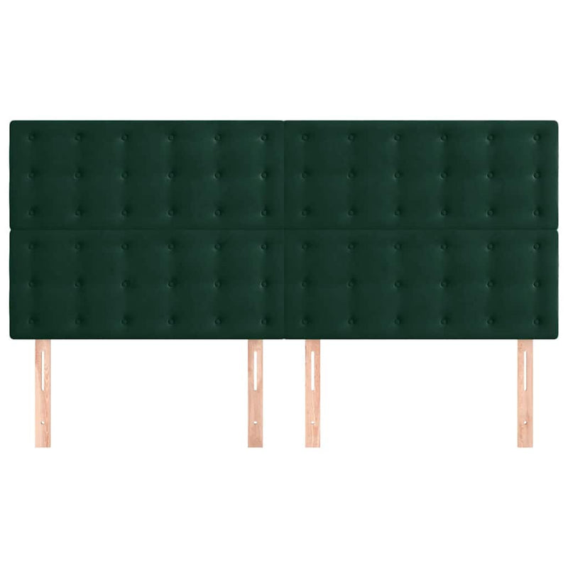Tăblie de pat verde închis 160x5x118/128 cm catifea