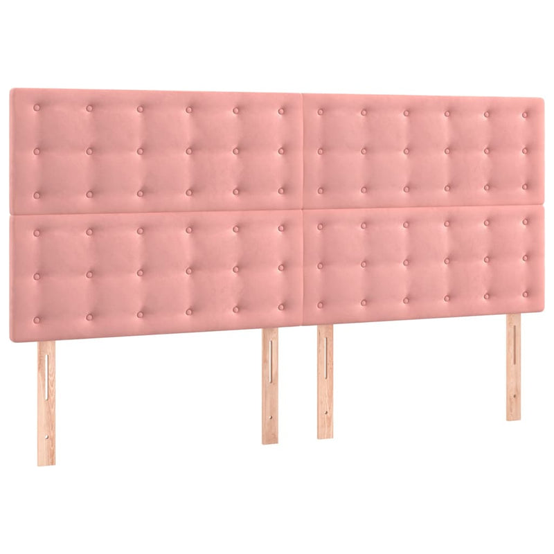 Tăblie de pat roz 160x5x118/128 cm catifea