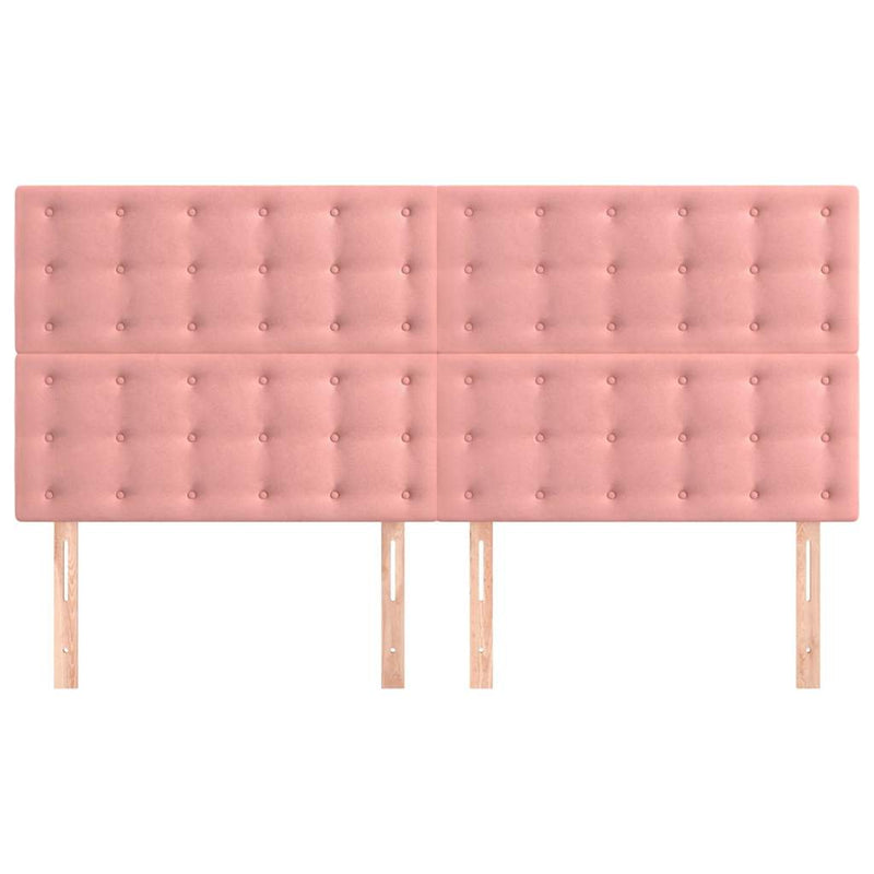 Tăblie de pat roz 160x5x118/128 cm catifea