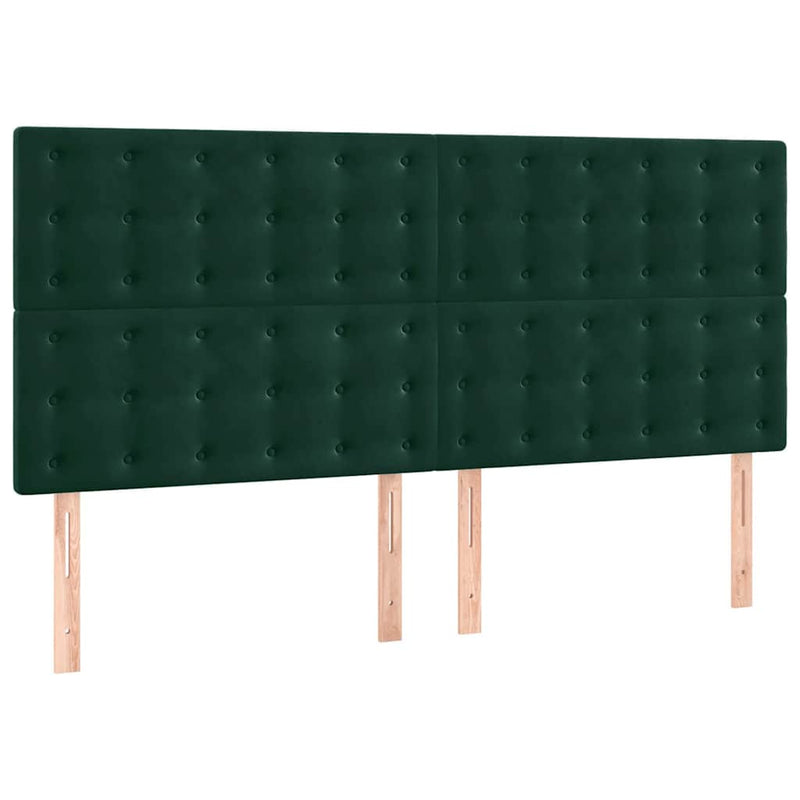 Tăblie de pat verde închis 180x5x118/128 cm catifea