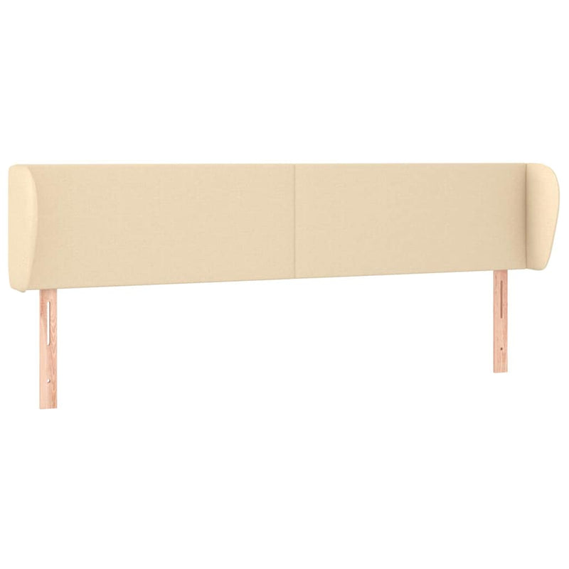 Tăblie de pat cu aripioare crem 183x23x78/88 cm material textil