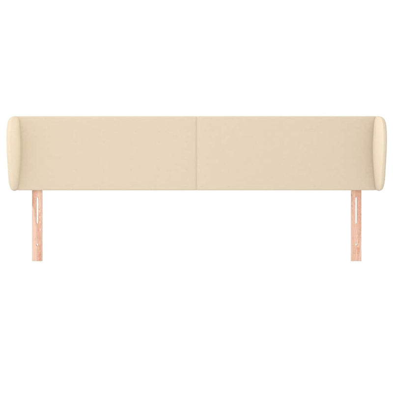 Tăblie de pat cu aripioare crem 183x23x78/88 cm material textil