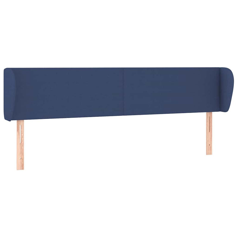 Tăblie de pat cu aripioare, albastru, 203x23x78/88 cm textil