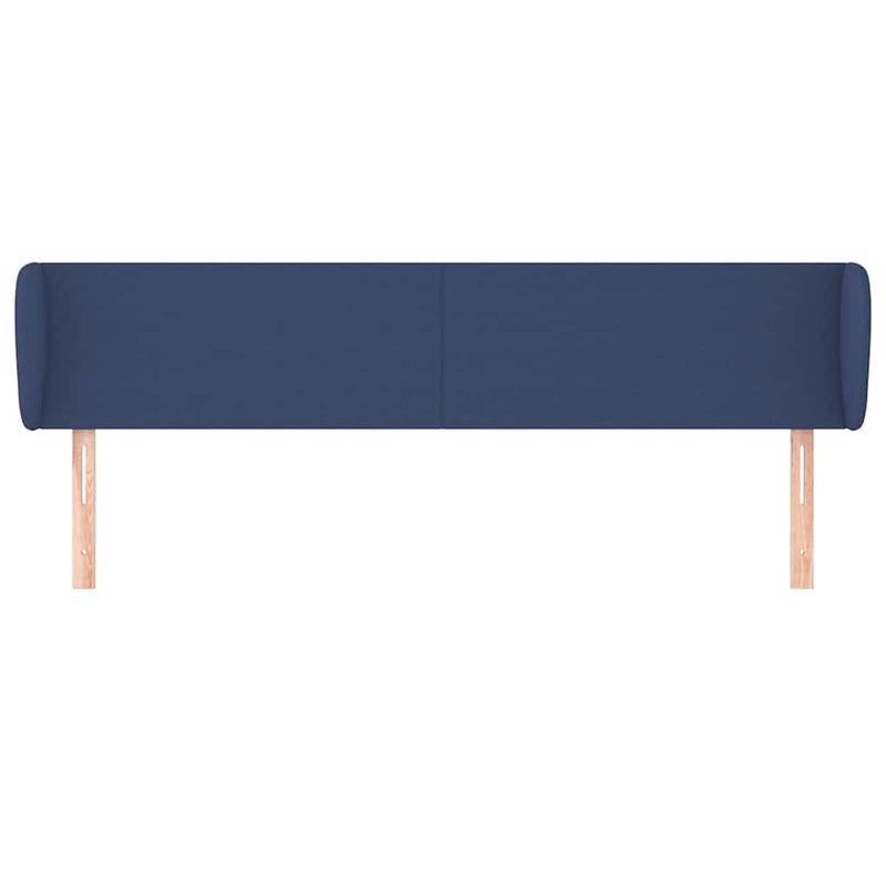Tăblie de pat cu aripioare, albastru, 203x23x78/88 cm textil