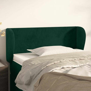Tăblie de pat cu aripioare verde închis 103x23x78/88 cm catifea