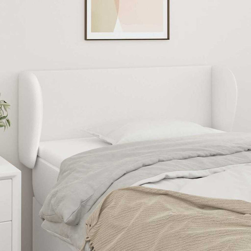 Tăblie de pat cu aripioare alb 83x23x78/88 cm piele ecologică