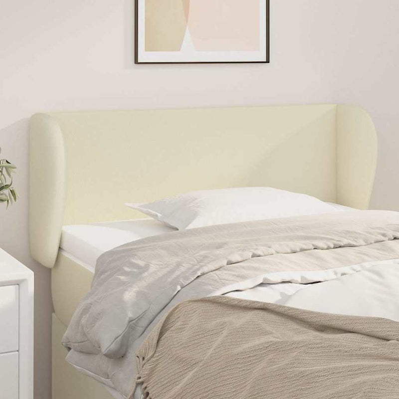 Tăblie de pat cu aripioare crem 103x23x78/88 cm piele ecologică