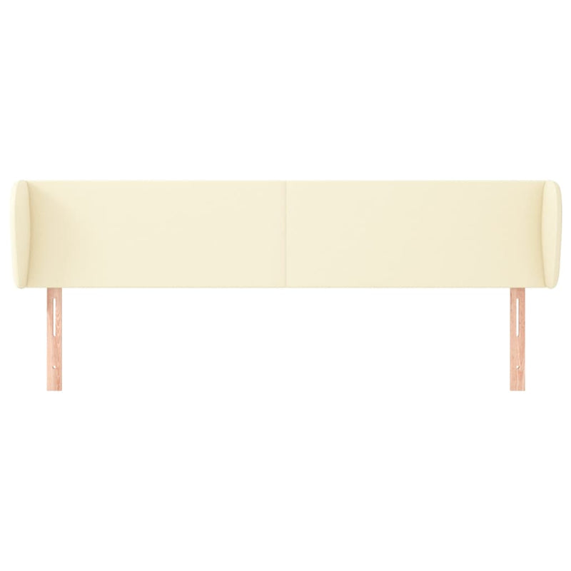Tăblie de pat cu aripioare crem 163x23x78/88 cm piele ecologică