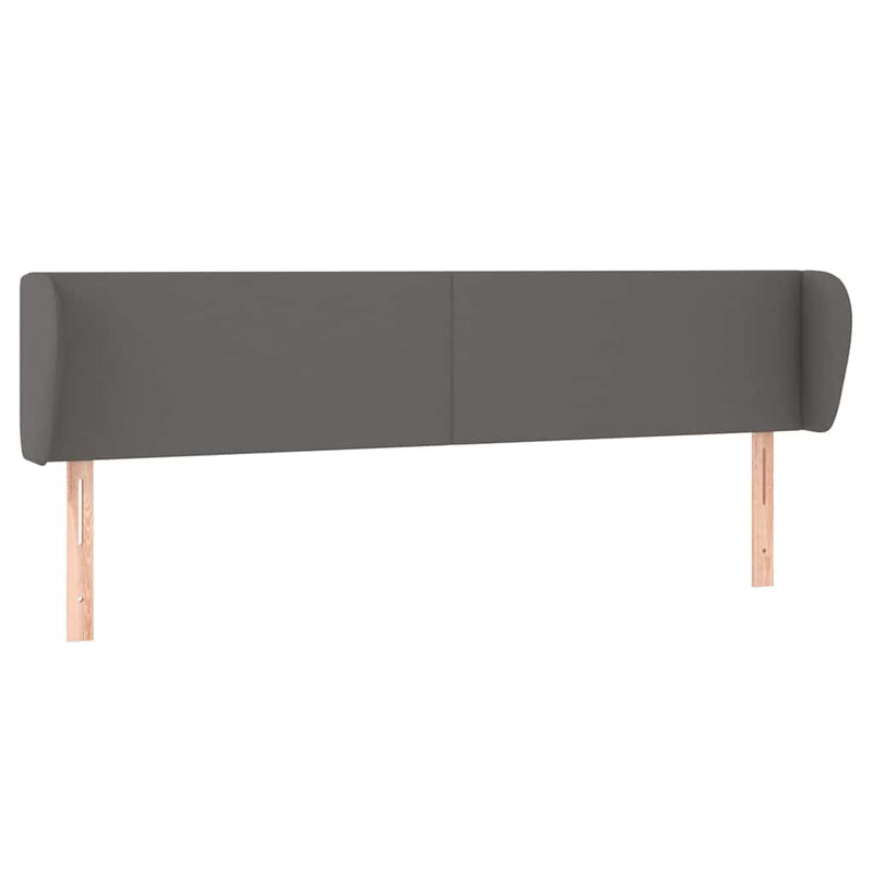 Tăblie de pat cu aripioare gri 163x23x78/88 cm piele ecologică