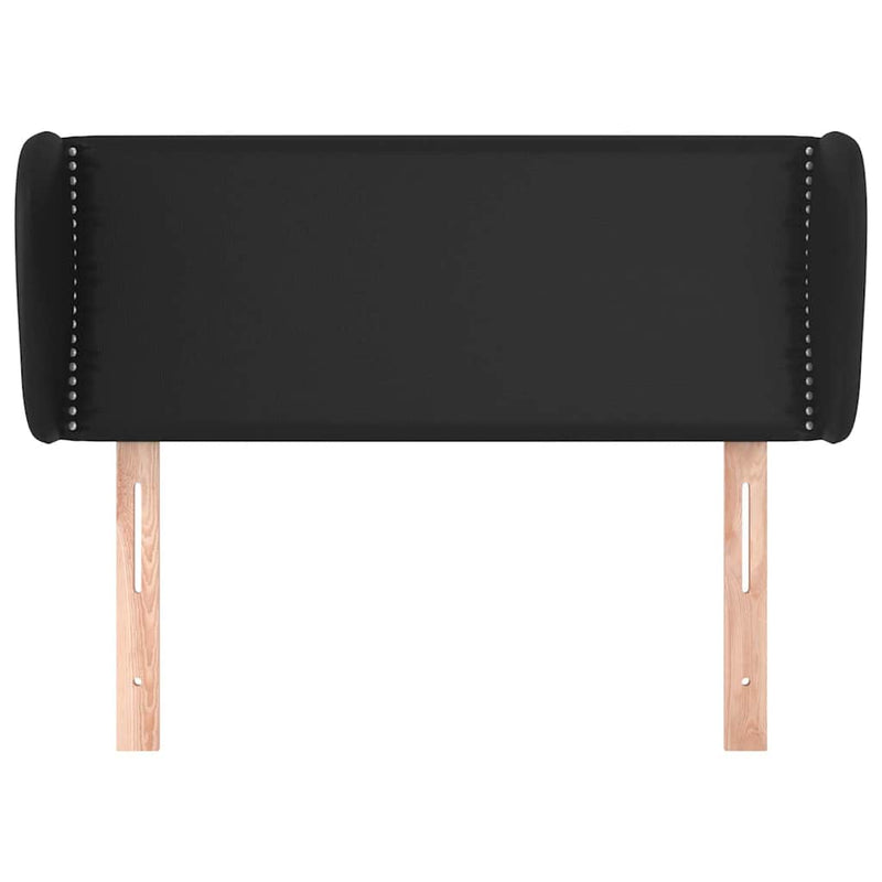 Tăblie de pat cu aripioare negru 103x23x78/88cm piele ecologică
