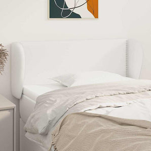 Tăblie de pat cu aripioare alb 103x23x78/88 cm piele ecologică