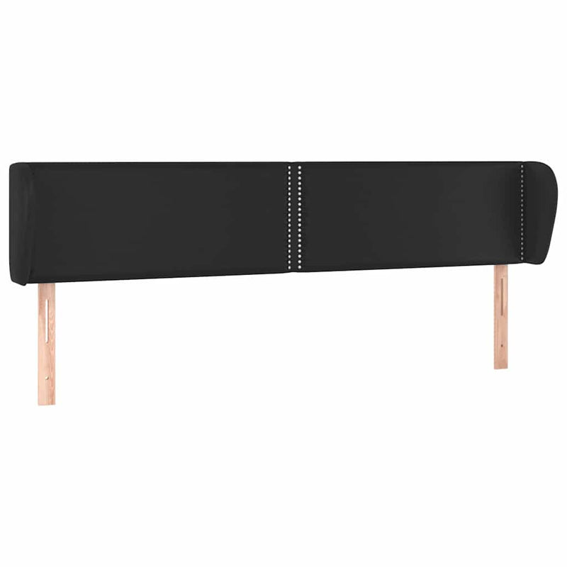 Tăblie de pat cu aripioare negru 183x23x78/88cm piele ecologică