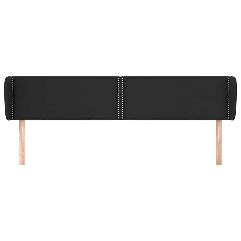 Tăblie de pat cu aripioare negru 183x23x78/88cm piele ecologică