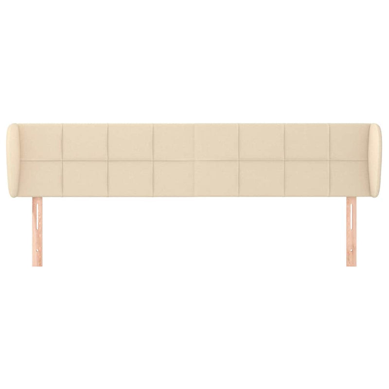 Tăblie de pat cu aripioare crem 203x23x78/88 cm textil
