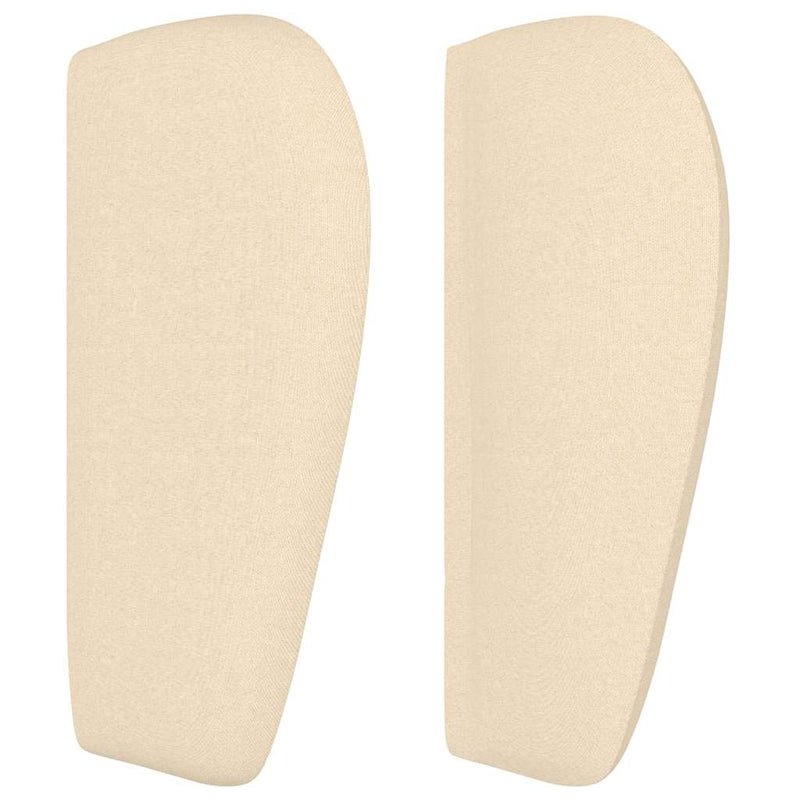 Tăblie de pat cu aripioare crem 203x23x78/88 cm textil