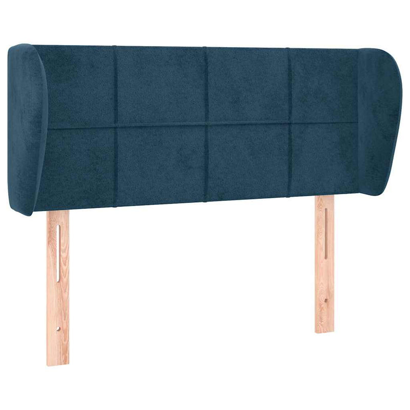 Tăblie pat cu aripioare albastru închis 103x23x78/88 cm catifea